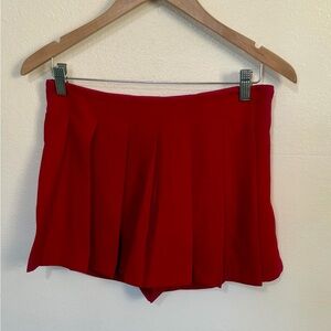 Red Pleated Skort